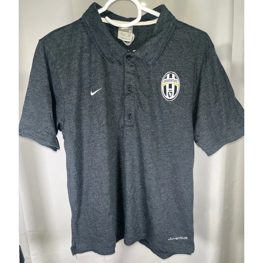 Nike Juventus FC Soccer Polo Shirt Charcoal Grey Heather Sportswear Mens Size M